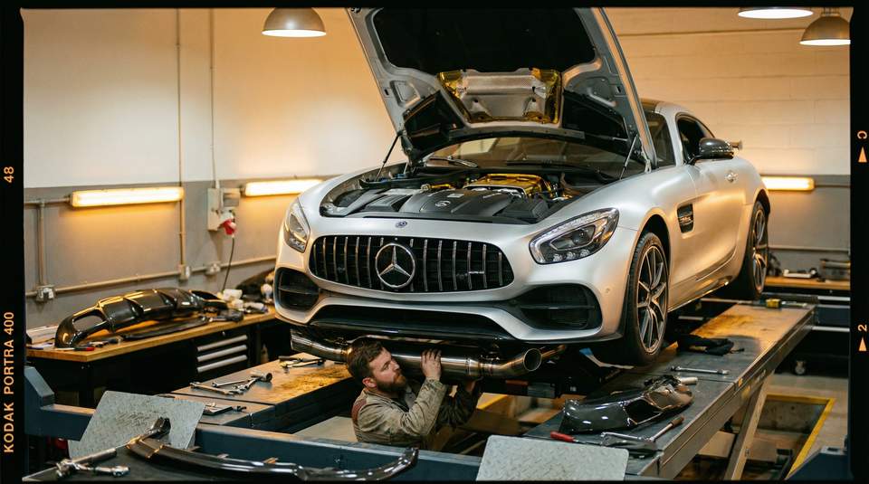 芒果视频视频：奔驰AMG排气改装视频